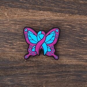 Suicide Awareness Butterfly Silicone Focal Bead