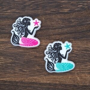Cora the Mermaid Silicone Focal Bead, Custom Collab