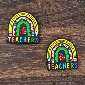 Rainbow Teachers Silicone Focal Bead