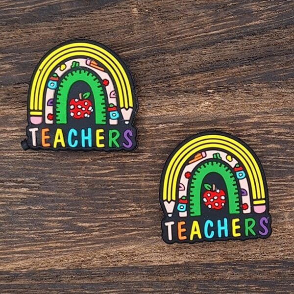 Rainbow Teachers Silicone Focal Bead