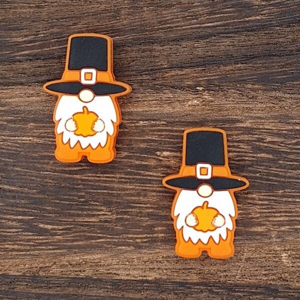 Pumpkin Gnome Silicone Focal Bead