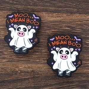 Moo, I mean Boo Silicone Focal Bead