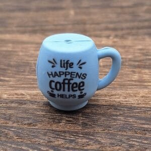 3D Life Happens, Coffee Helps Cup Silicone Focal Bead
