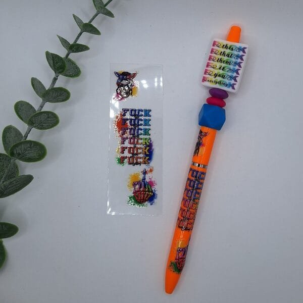 Beadable Pen Wrap, Fuc* Everything