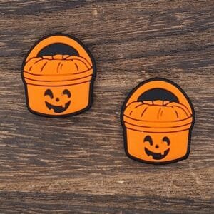 Pumpkin Pail Silicone Focal Bead