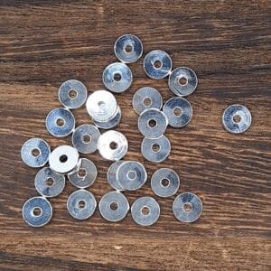 8mm Silver Disk Spacers, pack of 10