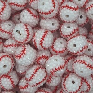 20mm Rhinestone Bead, Baseball