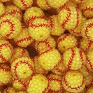 20mm Rhinestone Bead, Softball