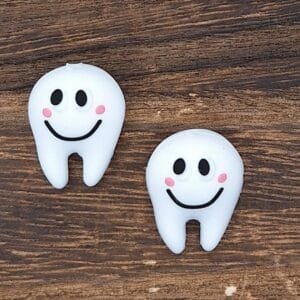 3d Tooth Silicone Focal Bead