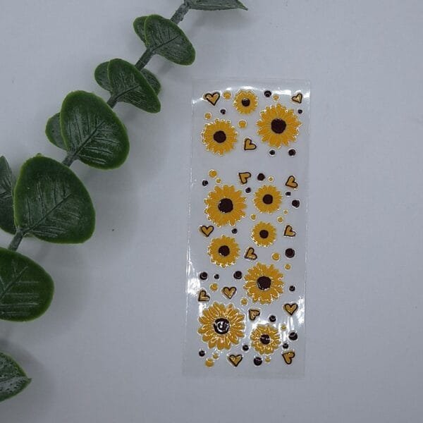 Beadable Pen Wrap, Sunflowers & Hearts