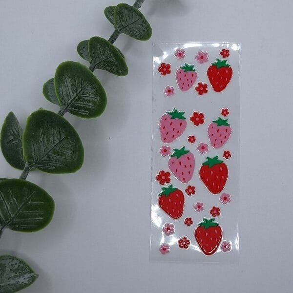 Beadable Pen Wrap, Strawberries