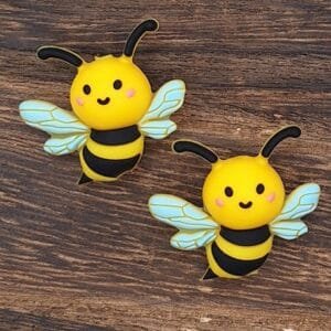 3D Honey the Bee Silicone Focal Bead