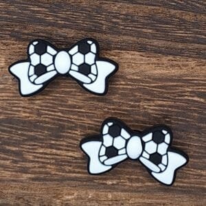 Soccer Bow Silicone Focal Bead