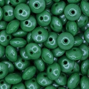 12mm Opal Silicone Lentil Bead, pack of 10, Christmas Green #100