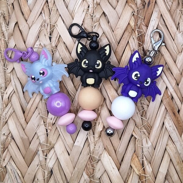 3D Betsy the Bat Silicone Focal Bead, Choice of Color - Image 2