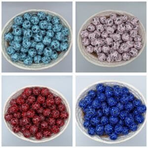 20mm Acrylic Bead, Bandana Print, Choice of Color