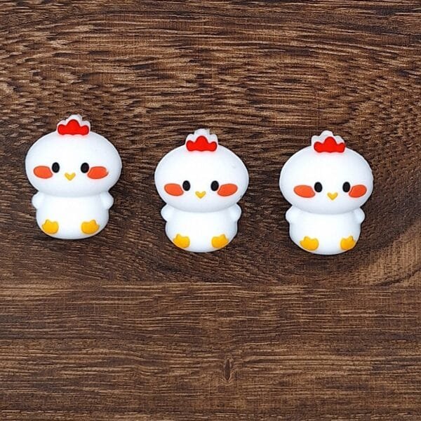 3d Chicken Little Silicone Focal Bead