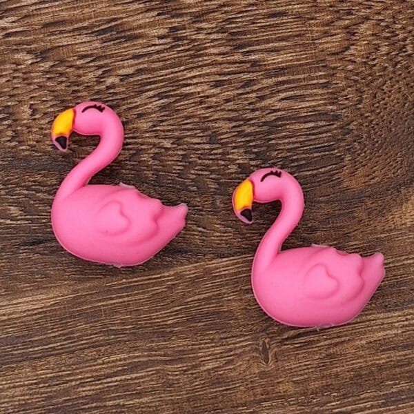3d Fran the Flamingo Silicone Focal Bead
