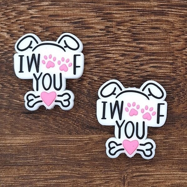 I Woof You Silicone Focal Bead
