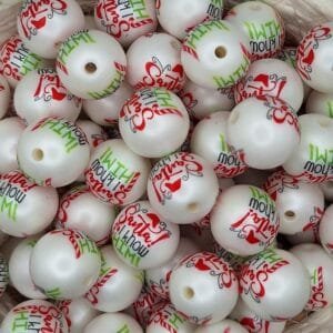 20mm Acrylic Bead, Santa! I know him!