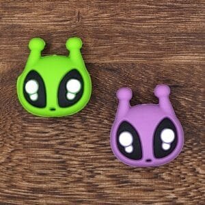 3d Alien Head Silicone Focal Bead, Choice of Color