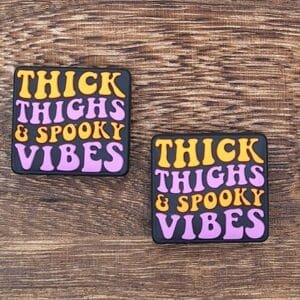 Thick Thighs, Spooky Vibes Silicone Focal Bead