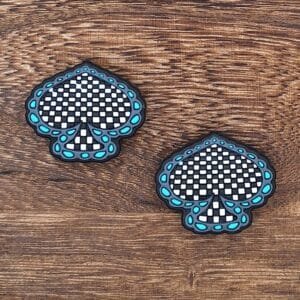 Checkered Spade Silicone Focal Bead