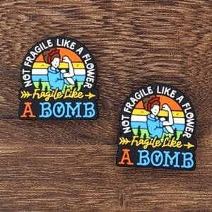 Fragile like a bomb Silicone Focal Bead