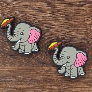 Elephant with Umbrella Soft PVC Focal Bead