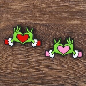 Grouch Heart Hands Silicone Focal Bead, Choice of Color