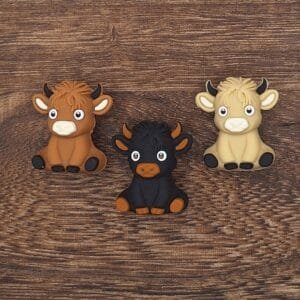 3d Harrison the Cow Silicone Focal Bead