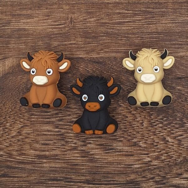 3d Harrison the Cow Silicone Focal Bead