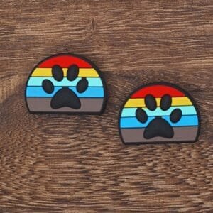 Paw with Stripes Silicone Focal Bead