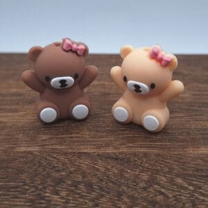 3d Teddy Bear Silicone Focal Bead, Choice of Color
