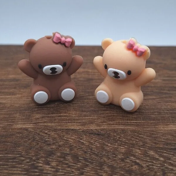 3d Teddy Bear Silicone Focal Bead, Choice of Color