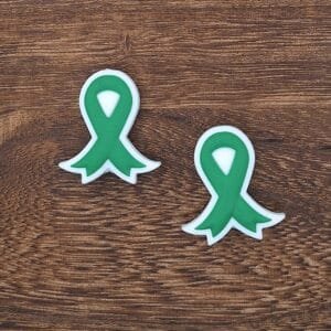 Green Ribbon Silicone Focal Bead