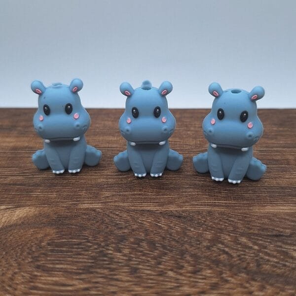 3d Hippo Silicone Focal Bead