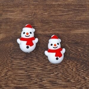 3d Snowman Silicone Focal Bead