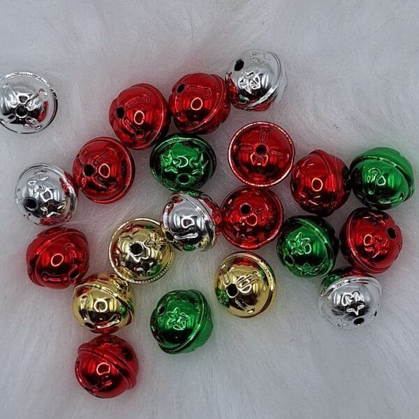 16mm Christmas Bell Beads, choice of color