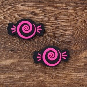 Pink Swirl Candy Silicone Focal Bead