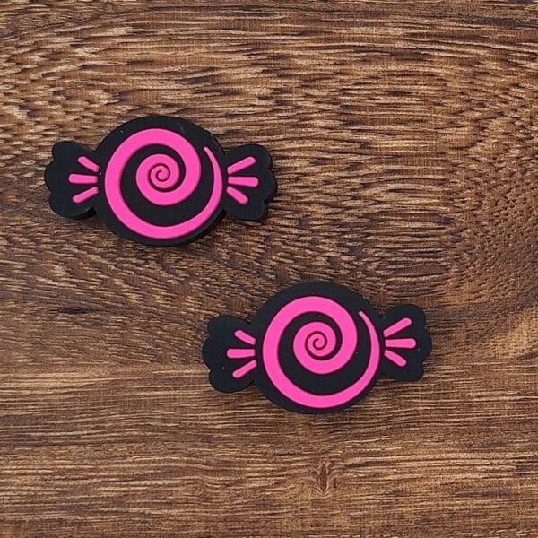 Pink Swirl Candy Silicone Focal Bead