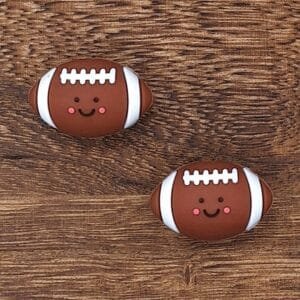 3d Football Silicone Focal Bead