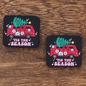 Tis the Season Firetruck Silicone Focal Bead
