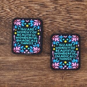 You are worthy Silicone Focal Bead