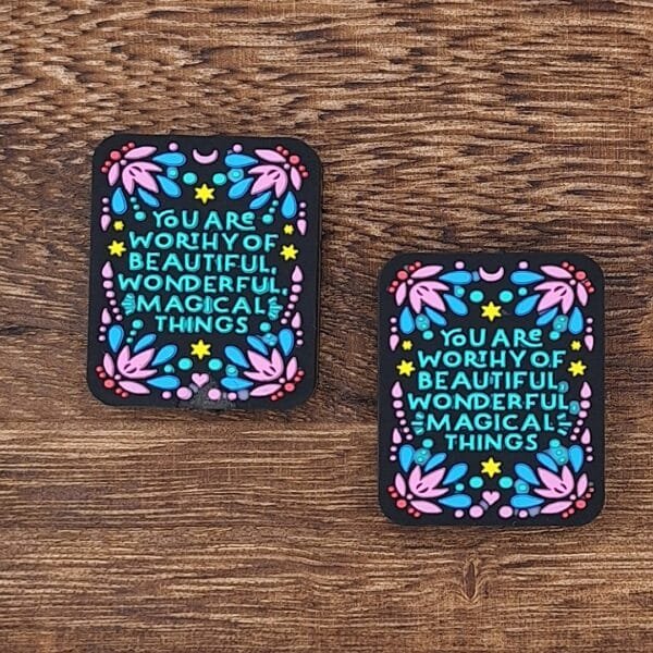 You are worthy Silicone Focal Bead
