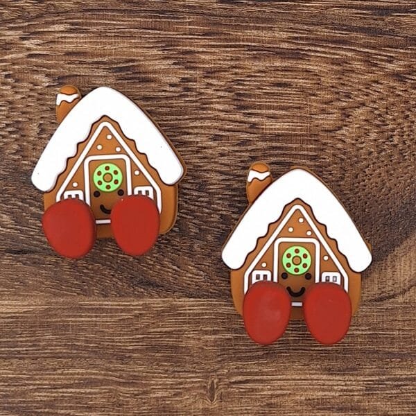 3d Gingerbread House Silicone Focal Bead