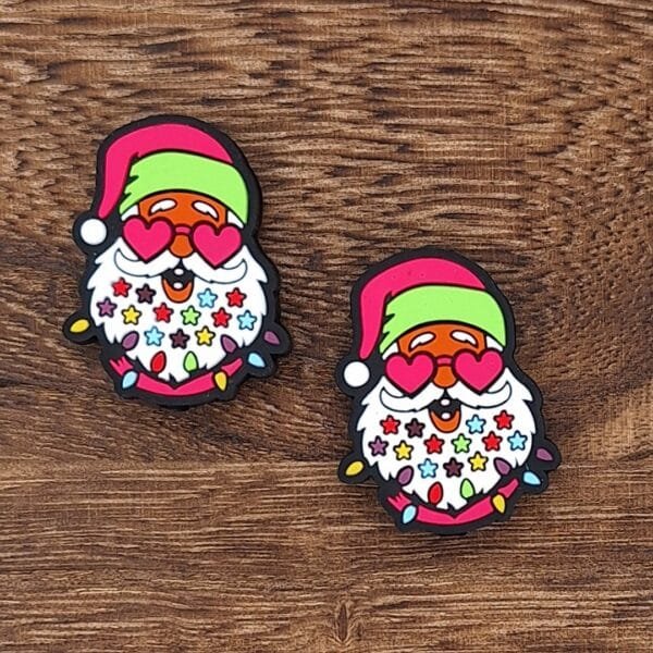 Heart Eyes Santa Silicone Focal Bead