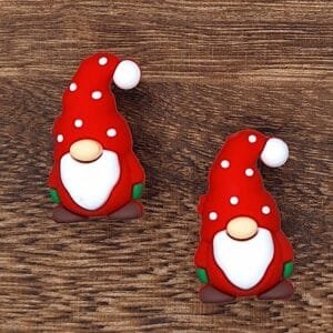 3d Polka Dot Gnome Silicone Focal Bead