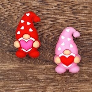 3d Valentine Gnome Silicone Focal Bead