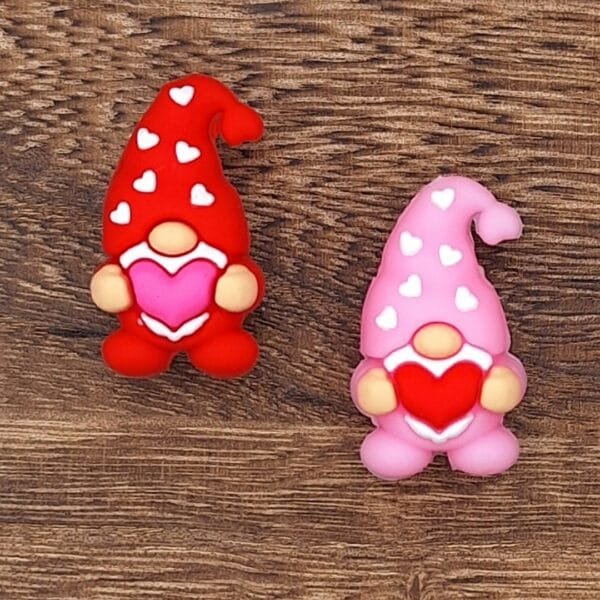 3d Valentine Gnome Silicone Focal Bead